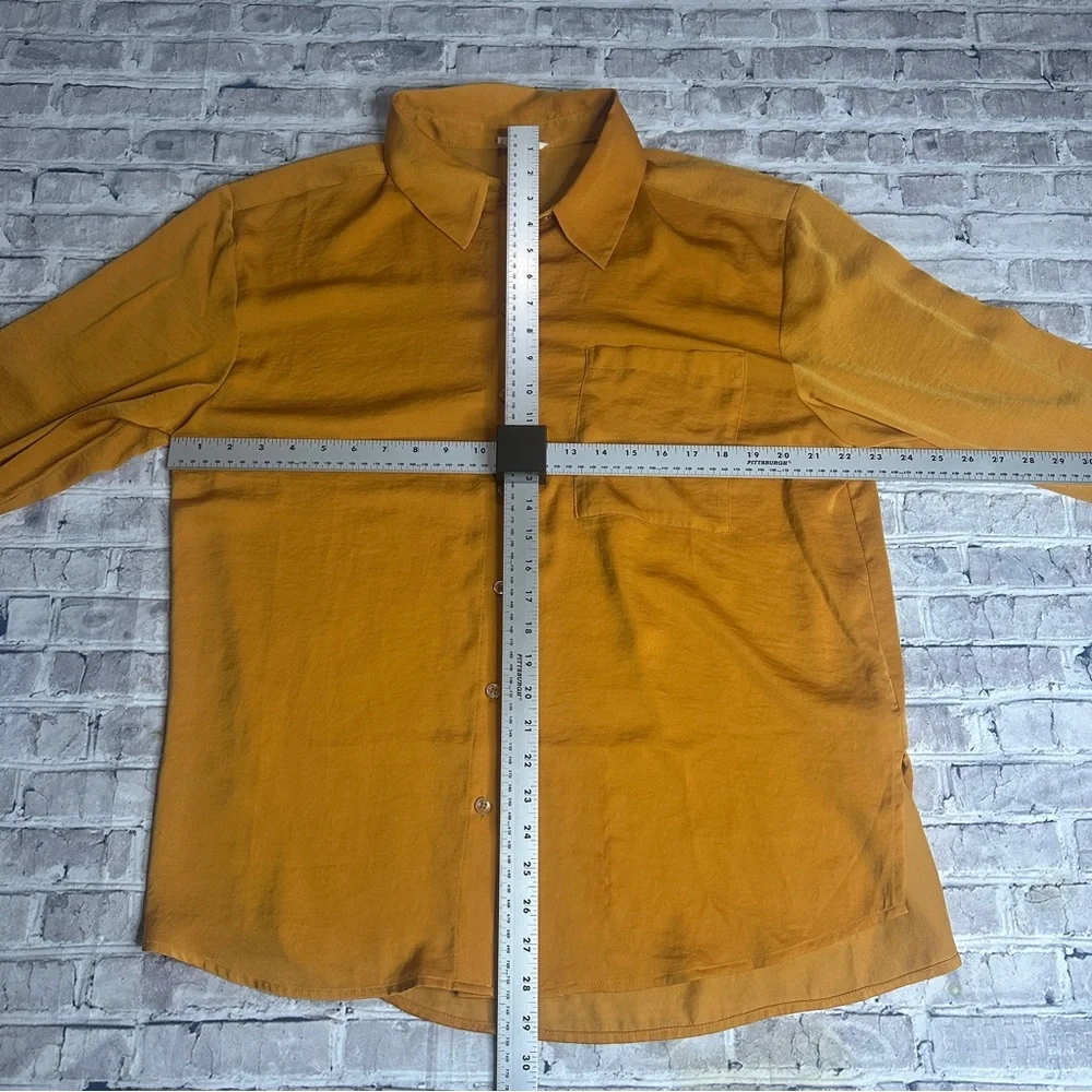 EUC Open Edit Women's Orange Button-Down Shirt Size L - Picture 12 of 13
